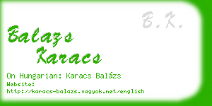 balazs karacs business card