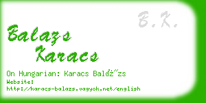 balazs karacs business card